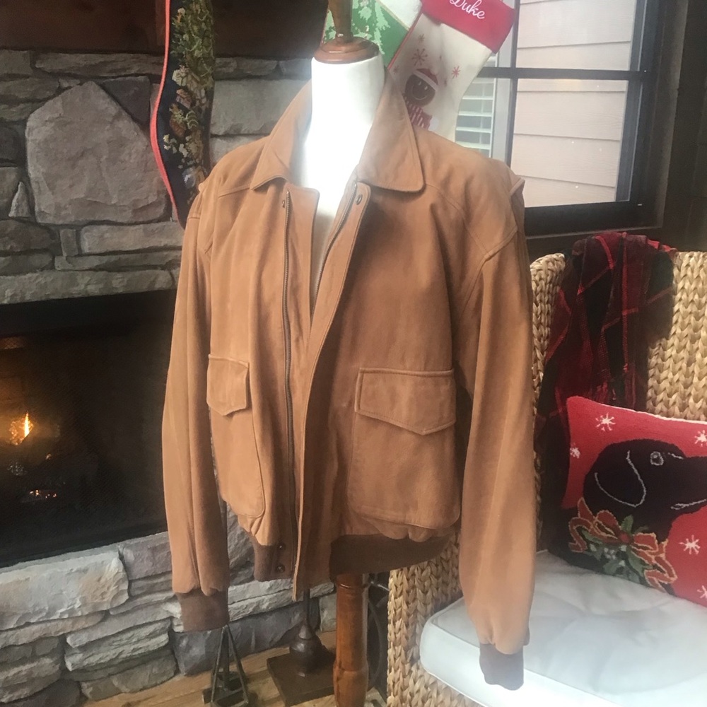 Men’s Vintage Suede Bomber Jacket